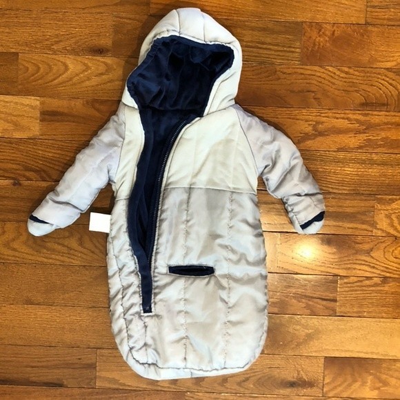 Carter’s Baby Boy Bundle Up Cozy Pram Navy Blue 0-6 Month Preowned - Picture 9 of 9